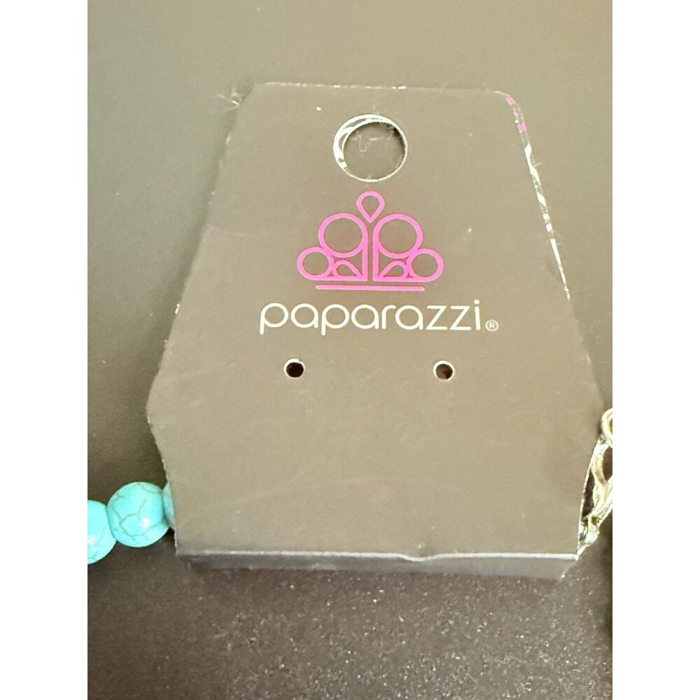Paparazzi - Evolution Blue Necklace (Turquoise Crackle Stone) - Picture 7 of 7